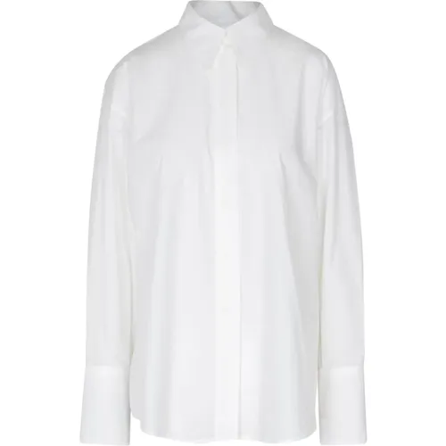 Poplin Shirt with Jewel Button , female, Sizes: M - Ottod'Ame - Modalova