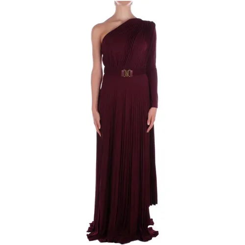 Carpet Bordeaux Kleid mit Umhang , Damen, Größe: 2XL - Elisabetta Franchi - Modalova