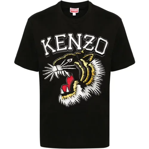Schwarze Tiger Varsity T-Shirts und Polos , Herren, Größe: L - Kenzo - Modalova