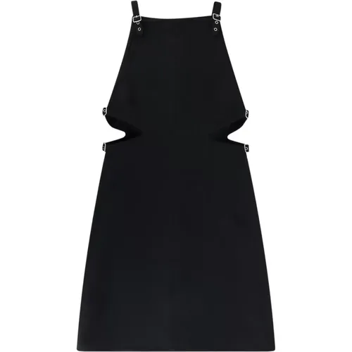 Elegantes Schwarzes Kleid mit Metallschnallen , Damen, Größe: M - Courrèges - Modalova