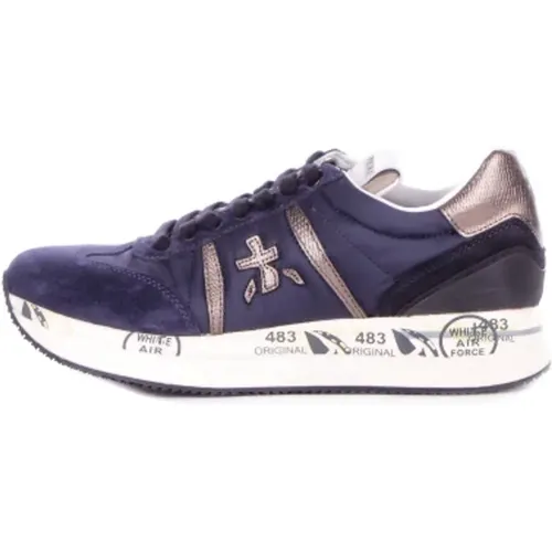 Blaue Sneakers mit Logo-Details , Damen, Größe: 40 EU - Premiata - Modalova