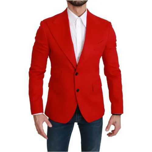 Roter Cashmere Blazer - Slim Fit - Dolce & Gabbana - Modalova