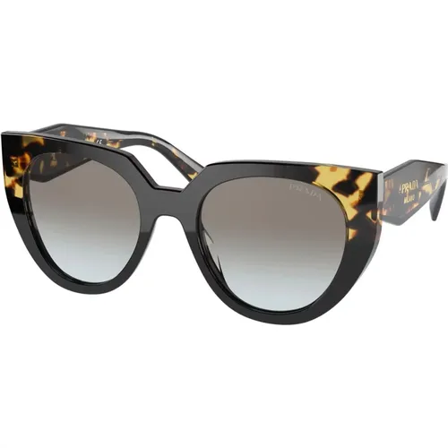 Monochrome Sonnenbrille Schwarz Blond Havana/Grau Verlauf , Damen, Größe: 52 MM - Prada - Modalova