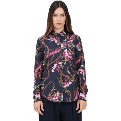 Elegante Blaue Equestrian Floral Bluse , Damen, Größe: L - Ralph Lauren - Modalova