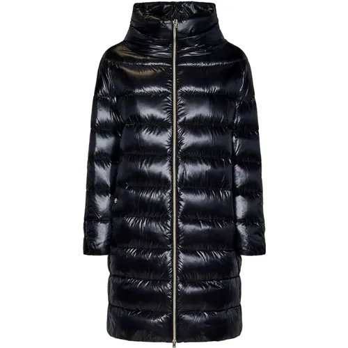 Quilted Coat with Funnel Collar , female, Sizes: S, XS - Herno - Modalova