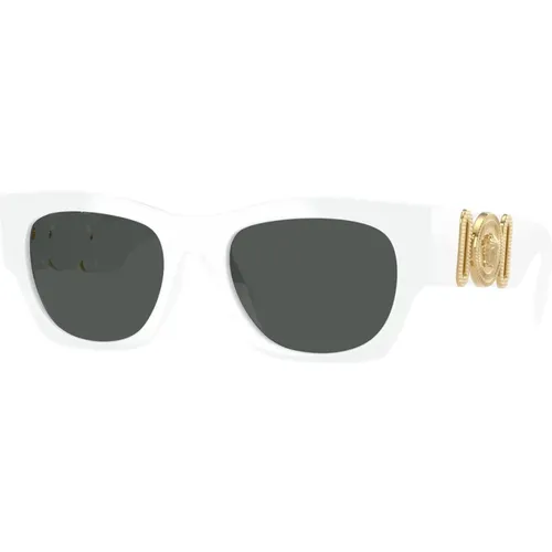 Dark Grey Sunglasses with Frame , unisex, Sizes: 52 MM - Versace - Modalova