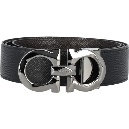 Reversible Leather Belt with Gancini Buckle , male, Sizes: 110 CM, 105 CM, 115 CM - Salvatore Ferragamo - Modalova