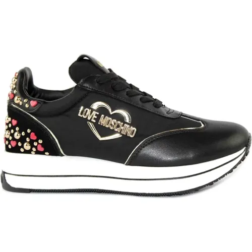 Studded Sneakers , female, Sizes: 3 UK - Love Moschino - Modalova