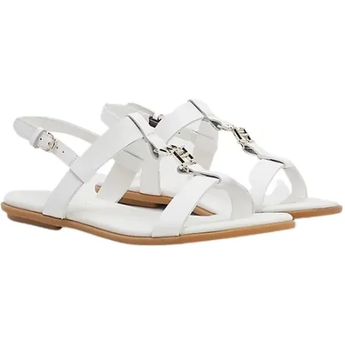 Flache Sandalen , Damen, Größe: 38 EU - Tommy Hilfiger - Modalova