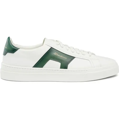 Doppel-Schnalle Leder Sneaker - Santoni - Modalova