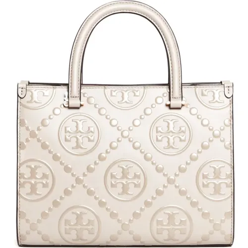 Square Tote Bag Embossed Design , female, Sizes: ONE SIZE - TORY BURCH - Modalova