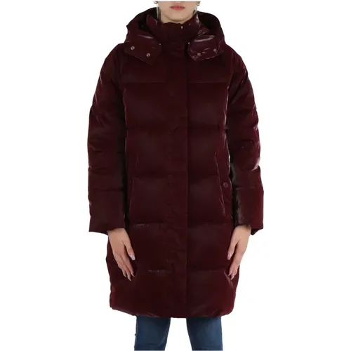 Gepolsterte Nylon Steppjacke mit Kapuze , Damen, Größe: 2XS - Elisabetta Franchi - Modalova