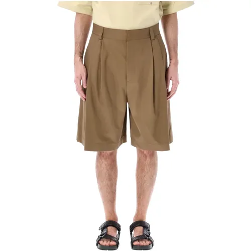 Dark Sand Bermuda Shorts , male, Sizes: L - Bottega Veneta - Modalova
