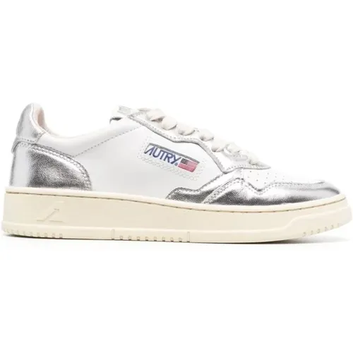 Silver Low-Top Sneakers , female, Sizes: 6 UK, 5 UK, 3 UK, 4 UK - Autry - Modalova