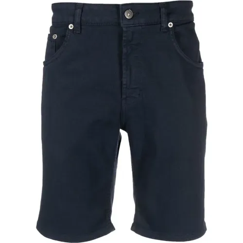 Marineblaue Chino-Shorts mit Aufgerollten Beinen , Herren, Größe: W35 - Dondup - Modalova