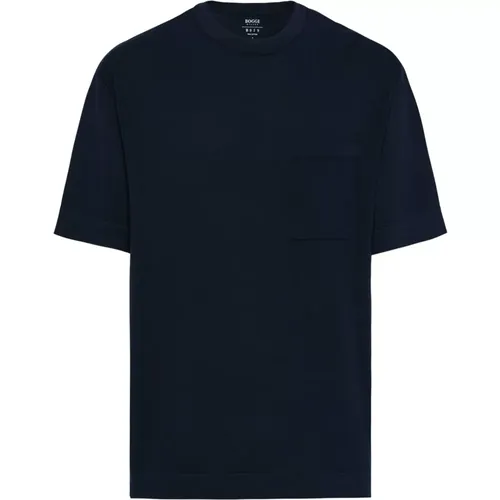 Pima Baumwollstrick T-Shirt,Pima Baumwoll Strick T-Shirt - Boggi Milano - Modalova