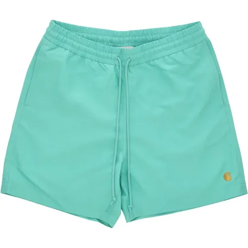 Aqua Grün/Gold Badehose mit Netz , Herren, Größe: L - Carhartt WIP - Modalova