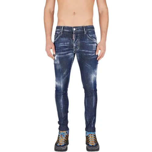 Verwaschene Blaue Herren Jeans Streetwear - Dsquared2 - Modalova