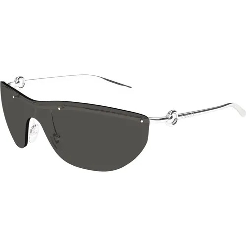 Stylish Silver/Grey Sunglasses , female, Sizes: ONE SIZE - Gucci - Modalova