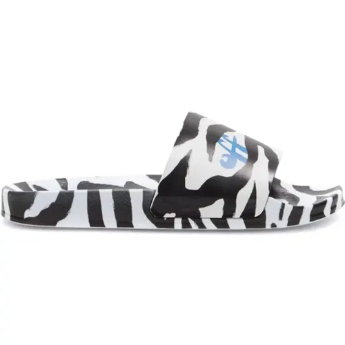 Logo Pool Slides Sandals , female, Sizes: 4 UK - Off White - Modalova