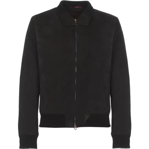 Suede Leather Padded Jacket , male, Sizes: L - Stewart - Modalova