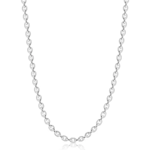 Sterling Silver Flat Link Cable Chain , male, Sizes: ONE SIZE - Nialaya - Modalova