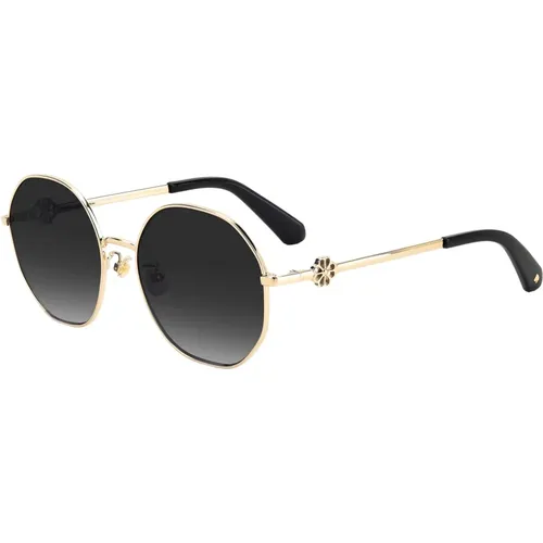 Gold/Grey Shaded Venus Sunglasses , female, Sizes: 56 MM - Kate Spade - Modalova