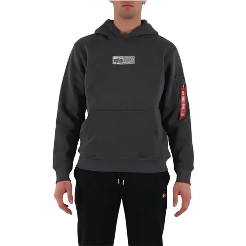 Metal Plate Kapuzenpullover , Herren, Größe: M - alpha industries - Modalova