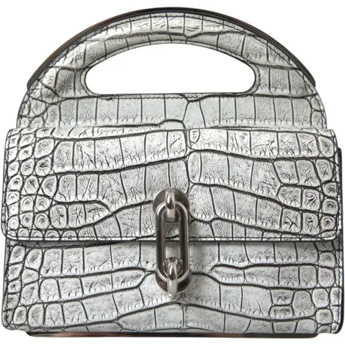 Metallische Silber Alligatorleder Mini Tasche - Balenciaga - Modalova