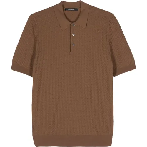 Cotton Polo Shirt with Braided Design , male, Sizes: 3XL - Tagliatore - Modalova