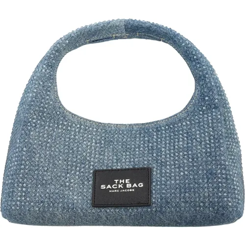 Denim Crystal Mini Sack Bag , female, Sizes: ONE SIZE - Marc Jacobs - Modalova