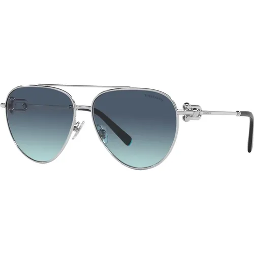 Sunglasses,Silber/Blau Sonnenbrille - Tiffany - Modalova
