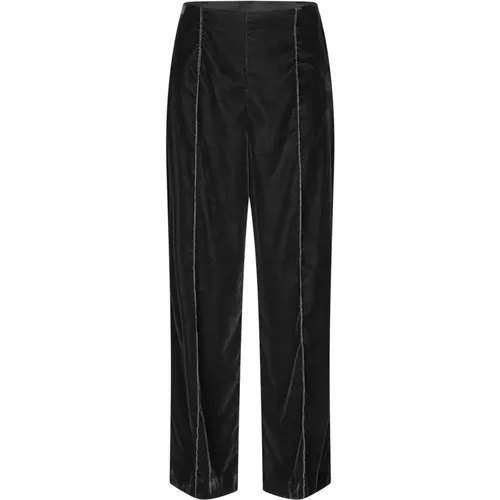 Luxurious Velour Wide Leg Trousers , female, Sizes: L, XL, 2XL - Masai - Modalova