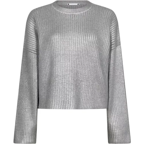 Silver Foil Knit Sweater , female, Sizes: S - Co'Couture - Modalova