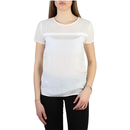 Damen T-Shirt aus Seide und Viskose mit Rückenverschluss , Damen, Größe: S - Armani - Modalova