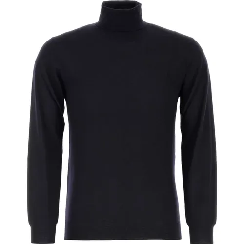 Mitternachtsblaue Wollpullover , Herren, Größe: 2XL - Fedeli - Modalova