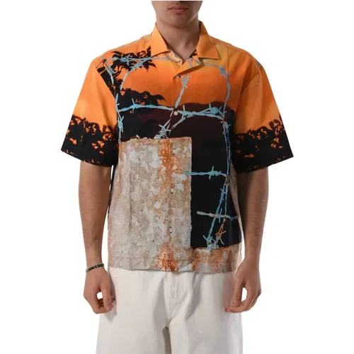 Cotton Patterned Shirt Front Button , male, Sizes: L, XL, M, 2XL, S - Edwin - Modalova