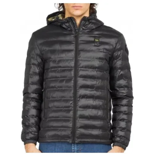 Leichte Nylon Daunenjacke , Herren, Größe: L - Blauer - Modalova