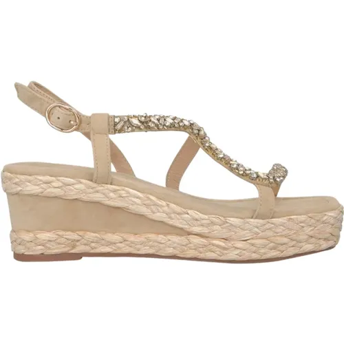 Woven Jewel Wedge Sandal , female, Sizes: 7 UK, 5 UK, 8 UK, 9 UK, 4 UK, 6 UK - Alma en Pena - Modalova