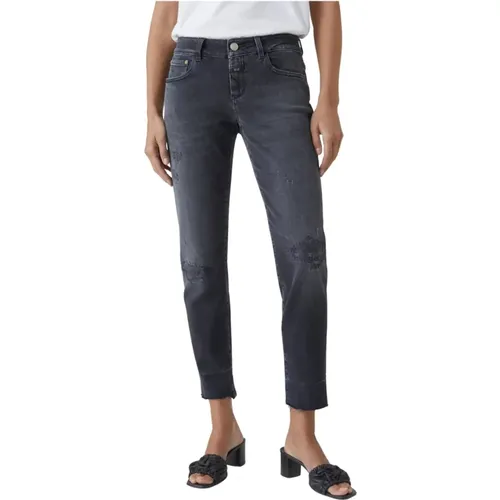 Dark Grey Skinny Jeans - Made in Italy with Comfortable Stretch Denim , female, Sizes: W28, W30, W26 - closed - Modalova