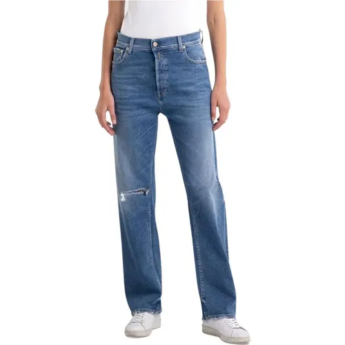 High Waist Gerades Jeans für Frauen , Damen, Größe: W26 - Replay - Modalova
