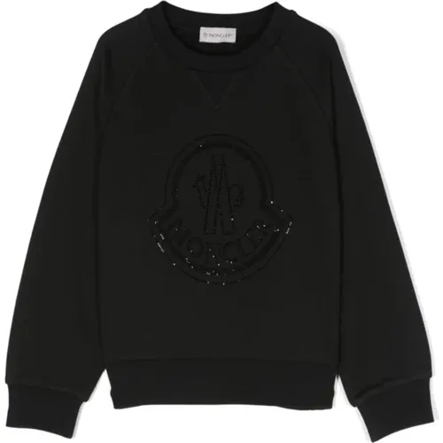 Schwarzer Baumwollmädchen-Sweatshirt - Moncler - Modalova