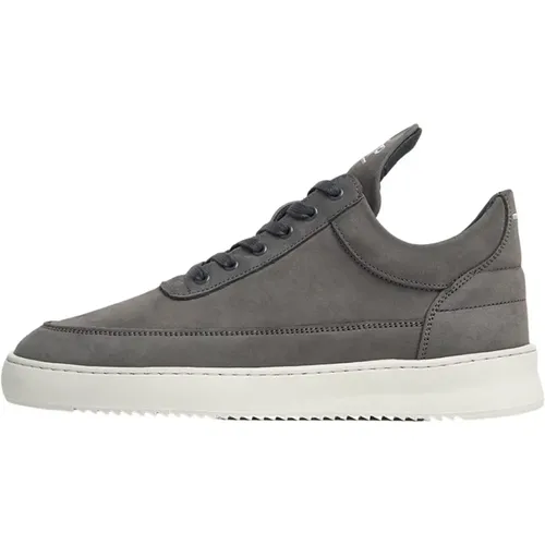 Niedriger Top Ripple Nubuk Dunkelgrau , Herren, Größe: 45 EU - Filling Pieces - Modalova