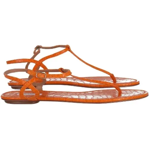 Pre-owned Leather sandals , female, Sizes: 8 1/2 UK - Aquazzura Pre-owned - Modalova