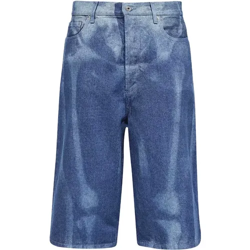 Bermuda Jeans - Oversized Fit - 100% Cotton , male, Sizes: W33, W32 - Off White - Modalova