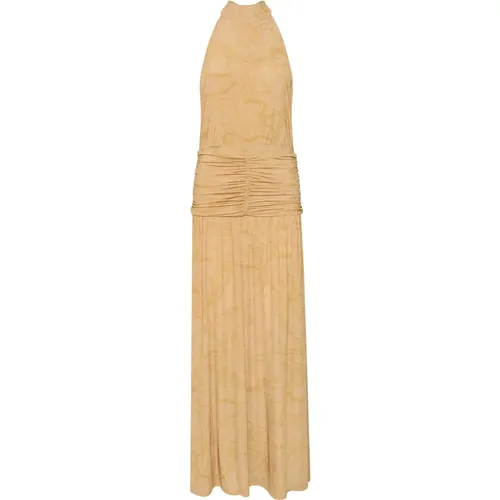 Marble Long Dress with Draped Waist and Back Detail , female, Sizes: XL, M, L - Gestuz - Modalova