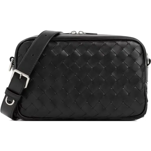 Leather Camera Shoulder Bag , male, Sizes: ONE SIZE - Bottega Veneta - Modalova