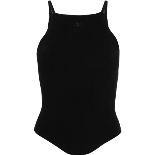 Logo Bodysuit with Adjustable Straps , female, Sizes: L - Courrèges - Modalova