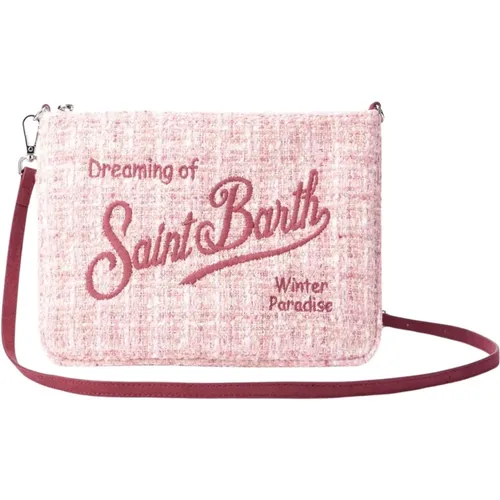 Parisienne Tweed Rosa Clutch Tasche - Saint Barth - Modalova