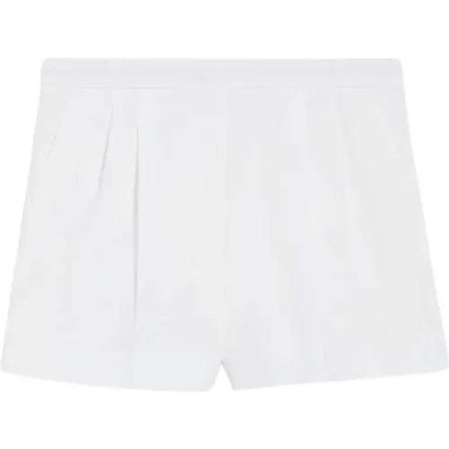 Weiße Stretch-Shorts aus Baumwolle , Damen, Größe: XS - Max Mara - Modalova